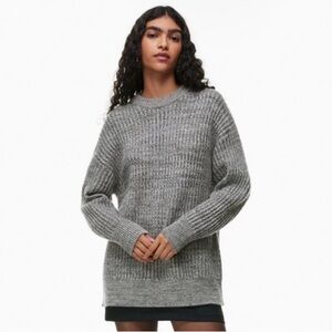 Aritzia Wilfred Ginette 100% Wool Italy Sweater in Gray Charcoal- XS